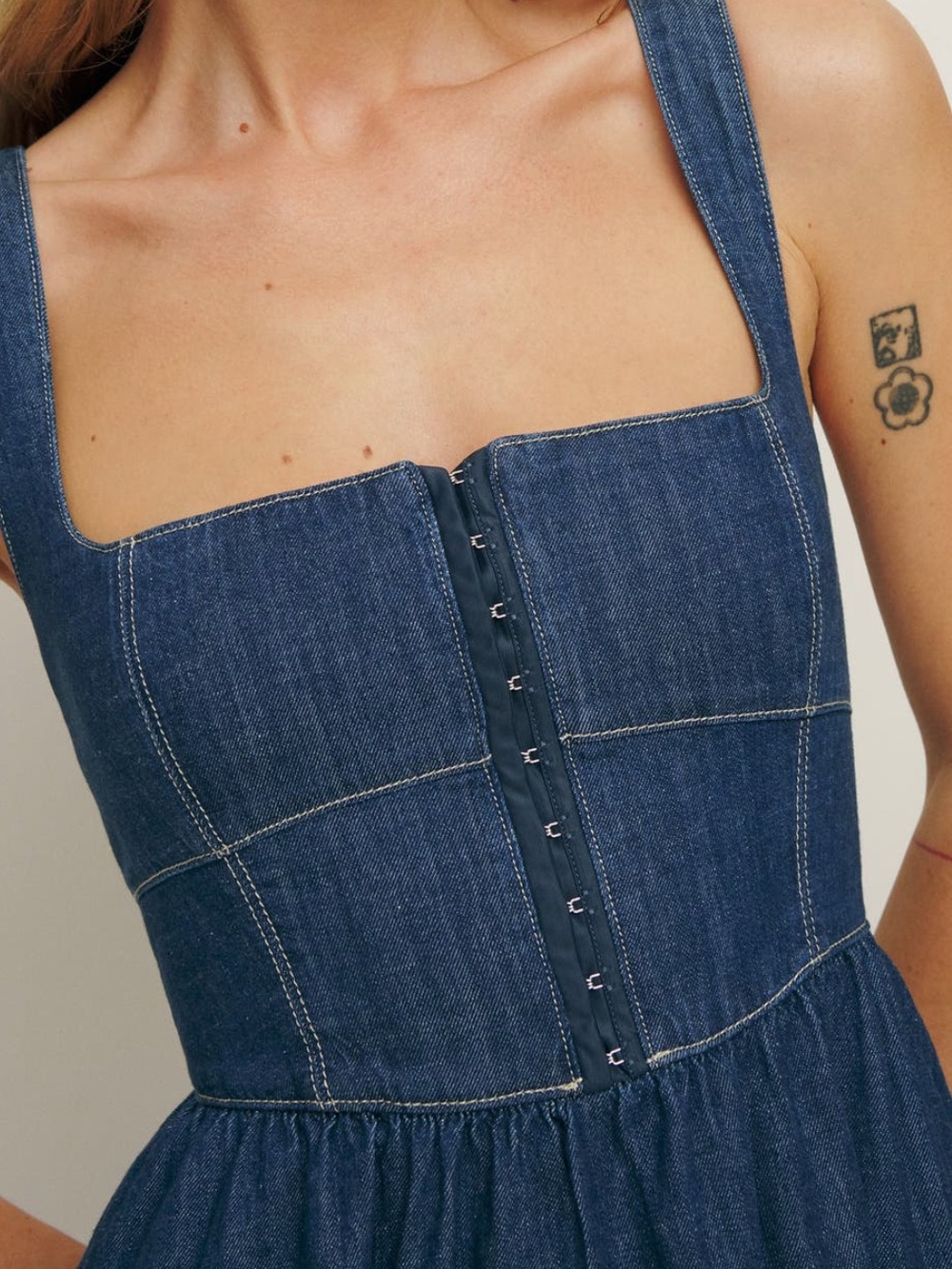 Reformation Ellis Denim Corset Dress - Picture 3 of 7